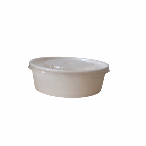 16oz White Paper Bowl & Clear Lid/300pcs per case - Image 1