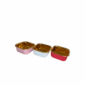18pc - 3.25''x3.25'' Square Mini Foil Coloured Paper Cup
