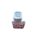 15pc - 3''(L)x2.1.5''(W) x1.5''(H) Mini Loaf Printed Pattern Baking Cups (Heart) - Image 2