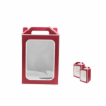 7"Lx5"Wx9.75"H - Red & White Tall Gift Box With Window