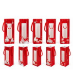 Christmas Print Wine/Bottle Bag With Window