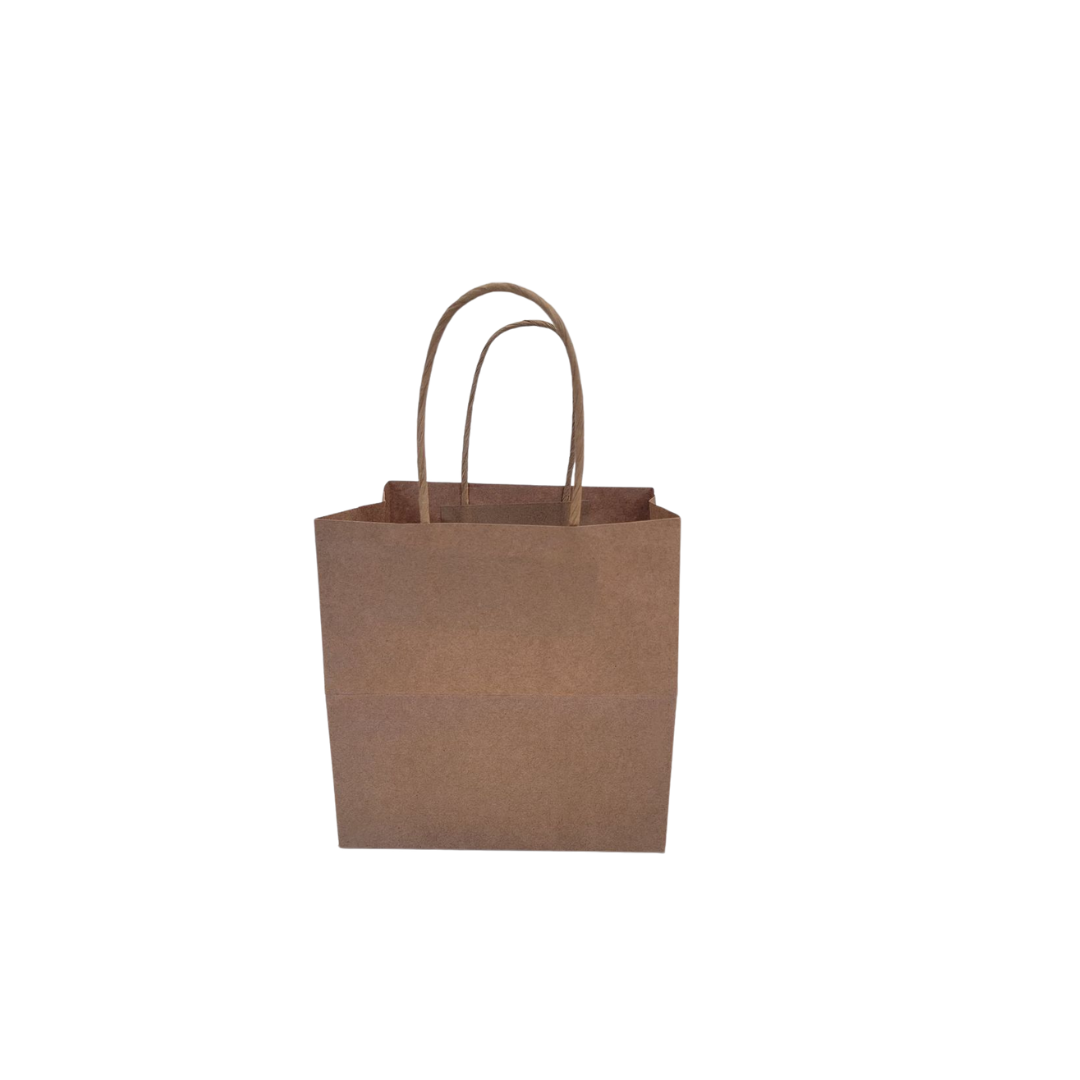Untitled design (7) 6''x6'' - Twisted Handle Brown Bags/36pks per case - Image 1