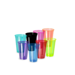 50pcs - 10oz Party Cups Assorted Fluorescent Colors - 20pks per cs