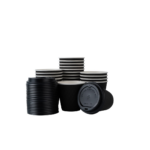25pc - 8oz Black Paper Hot Cups With Lids/40pks per case