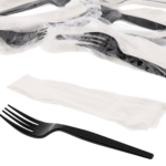 25pc - Prepackage Heavy Duty Wrapped Black Forks /20pks per cases /500pcs