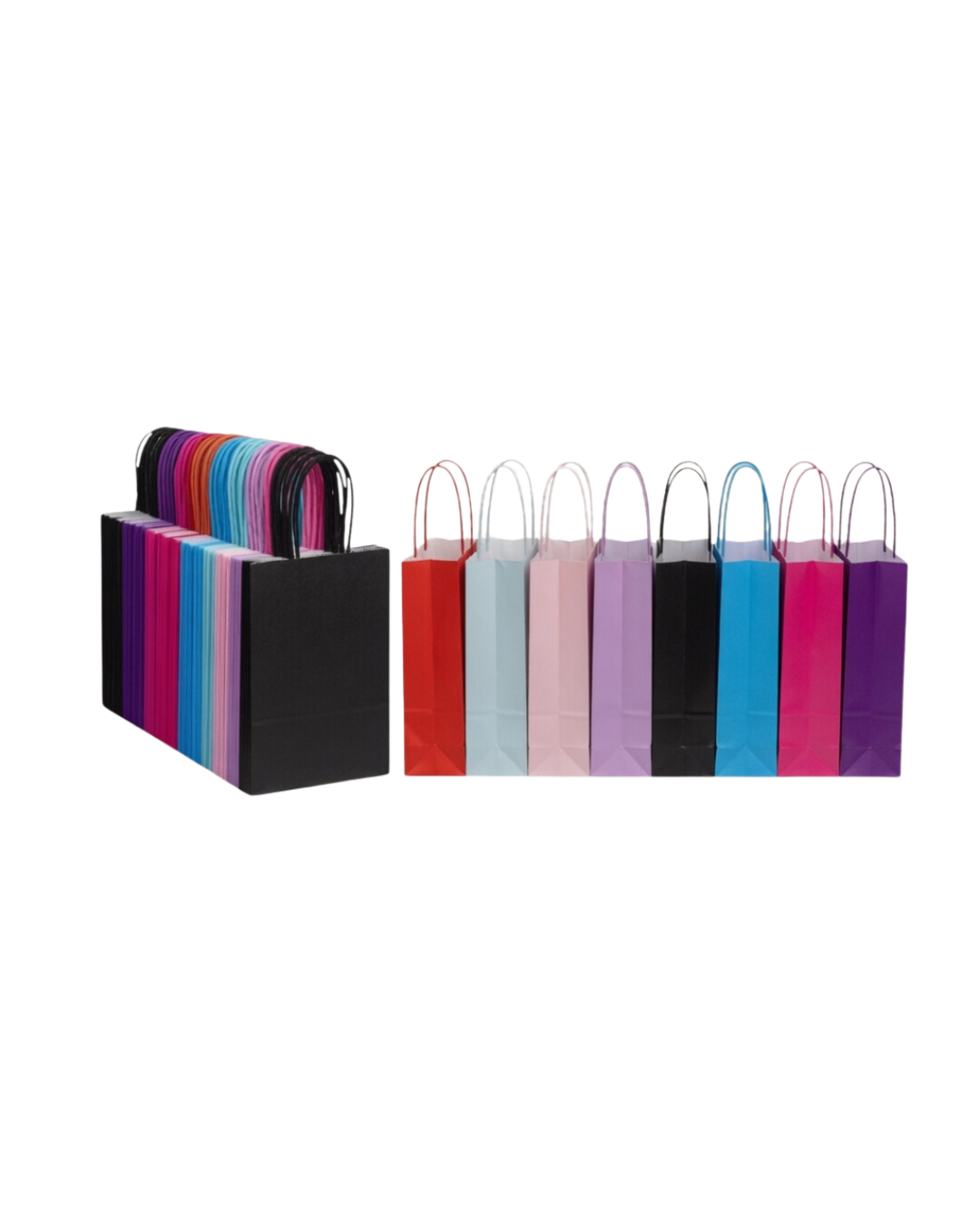 Untitled design (8) 12pcs - 8.5"H x 6"L x 3"W - Plain Coloured Gift Bags - Image 1