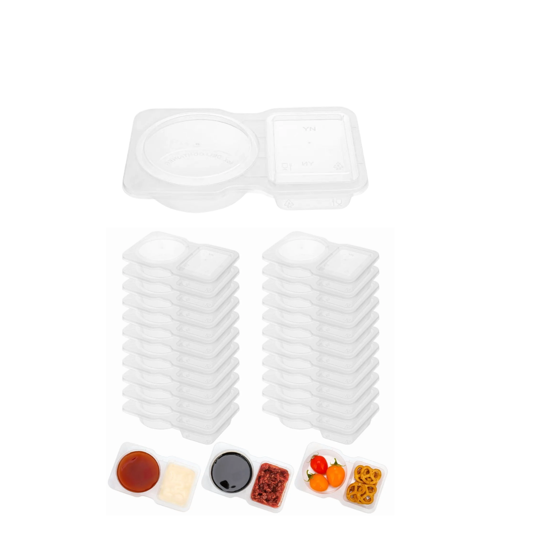 SPECIAL PRICES (1) 5oz - Double Compartment Condiment Container/400pcs per case - Image 1