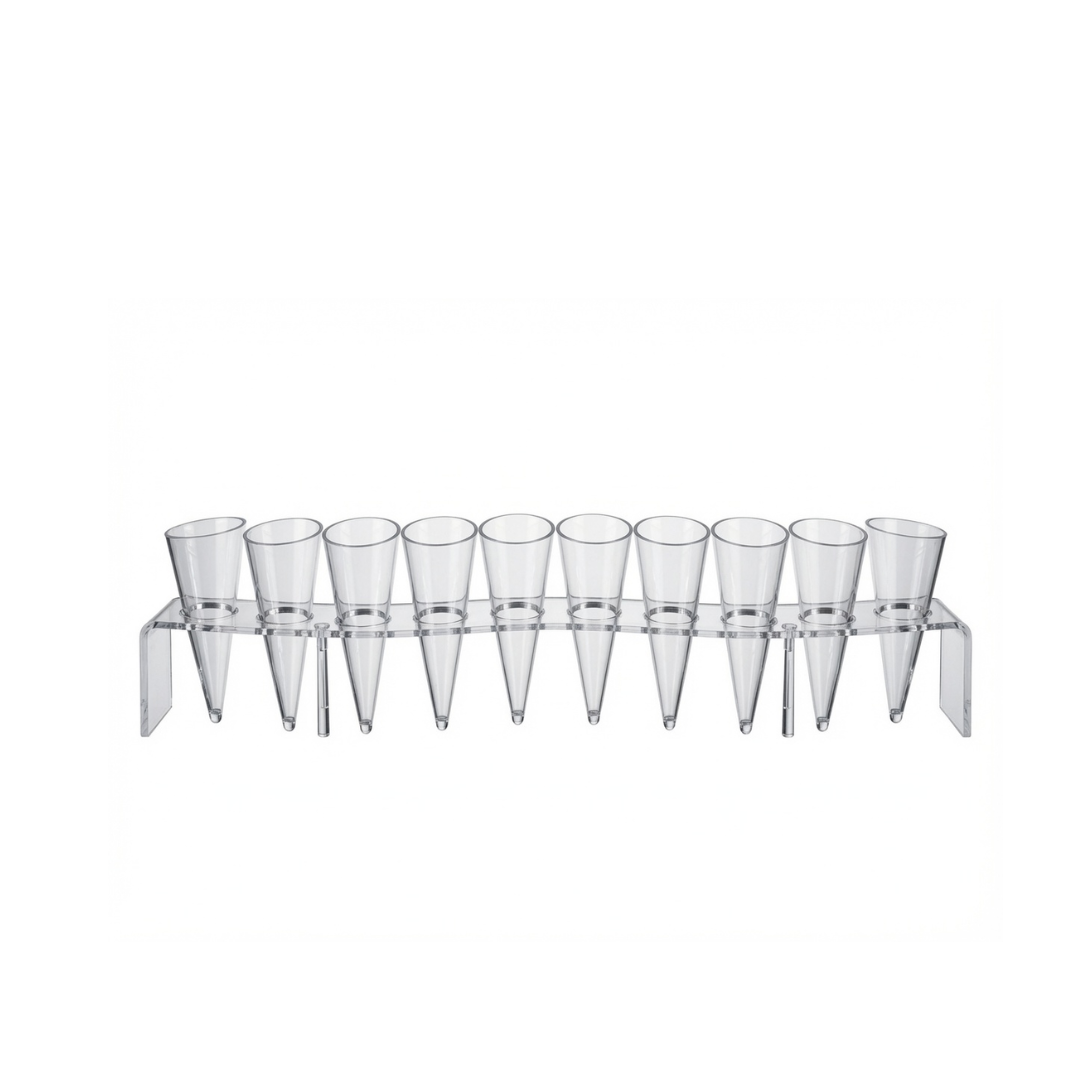 1 10pc - Clear Cone Cups with Holder - 12pcs per case - Image 1