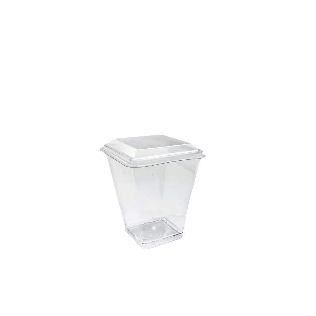 20400 12pc- 2oz Clear Dessert Cup and Lid - 36pks per case - Image 1