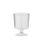 6pc - 6oz Clear Swirl Dessert Cup With Stem - 48pks per case