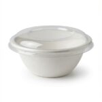 32oz/1000ml - Bagasse Bowls & PET Clear Lids/400pcs per case