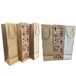 Printed Wine Bag- 4"x4"x15" - Image 4