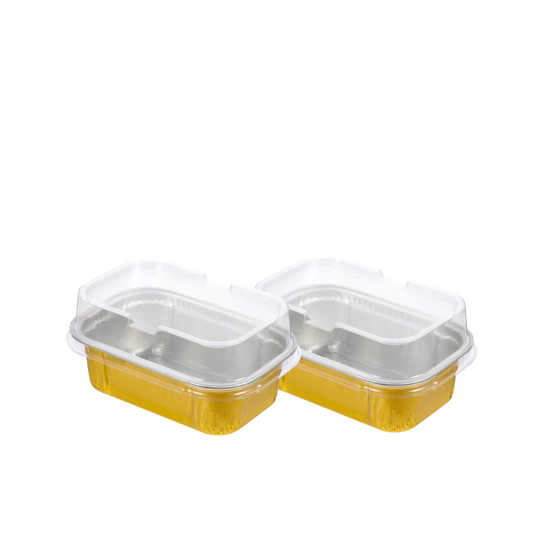 new (9) 20pc - 5oz Gold Mini Loaf Baking Pan with Lid - Image 1