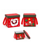 1pc -4''x4'' Christmas Print Gift Box