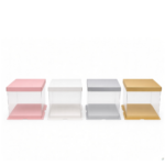 8''(L)x8''(W)x6''(H) - PVC Cake Box Assorted Colours