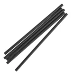 250ct - 7.75''x6mm Straight Black Plastic Individually Wrapped Straws/40pks per case